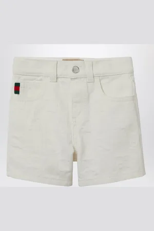 Gucci Short bianco in denim GG jacquard