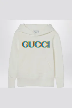 Gucci Felpa con cappuccio bianca con logo