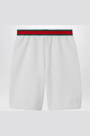 Gucci Short bianco con nastro Web