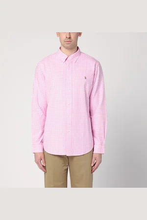 Ralph Lauren Camicia a quadri bianca/rosa Custom-Fit
