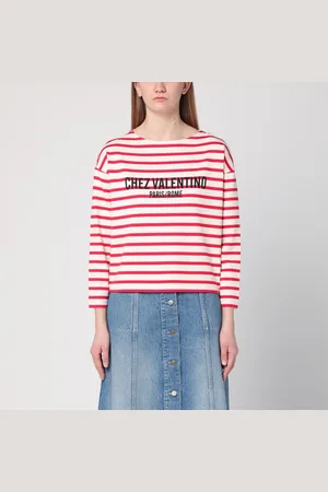 VALENTINO T-shirt avorio a righe rosse Chez