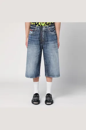 MARTINE ROSE Bermuda in denim Blu Acid