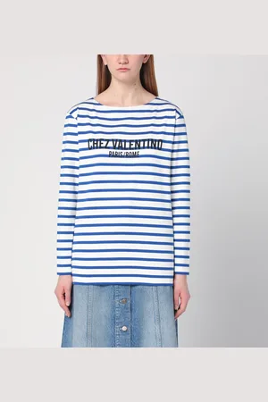 VALENTINO T-shirt avorio a righe blu Chez