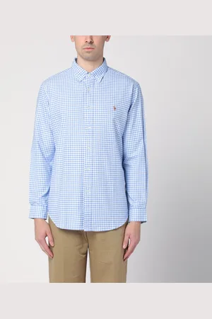Ralph Lauren Camicia a quadri bianca/azzurra Custom-Fit