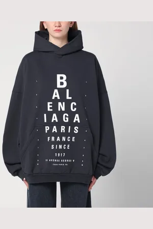 Balenciaga Felpa con cappuccio over Optical nera slavata