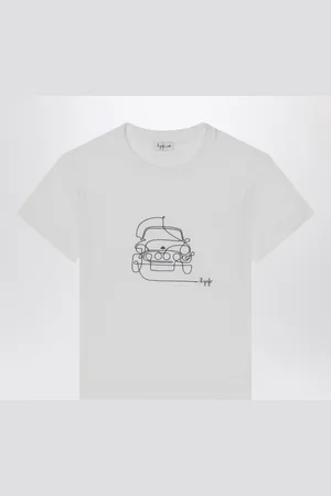 Il gufo T-shirt bianca con ricamo logo