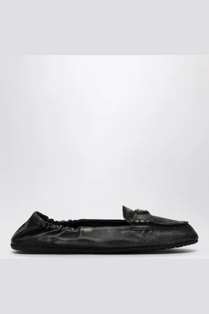 Prada Mocassino nero in nappa effetto vintage