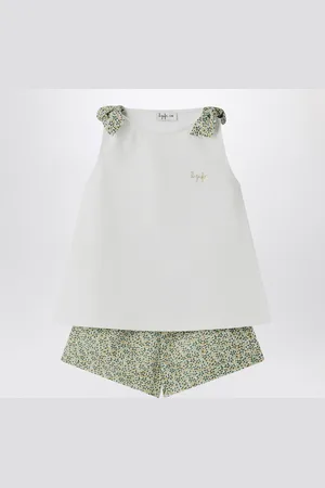 Il gufo Set due pezzi bianco in tessuto Liberty