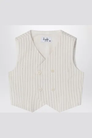 Il gufo Gilet doppiopetto in cotone gessato