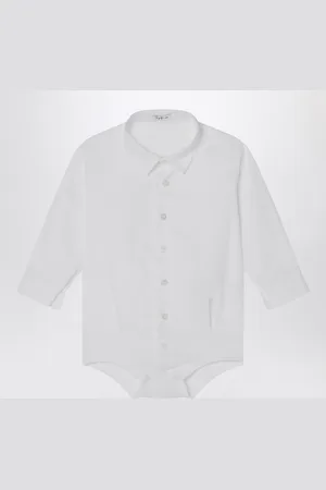 Il gufo Body camicia bianco in cotone