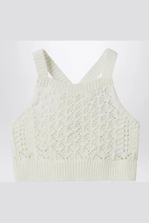 Il gufo Top bianco latte in crochet