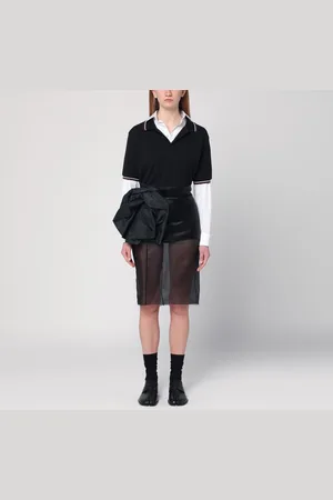Maison Margiela Abito Decortique nero con dettaglio fiore