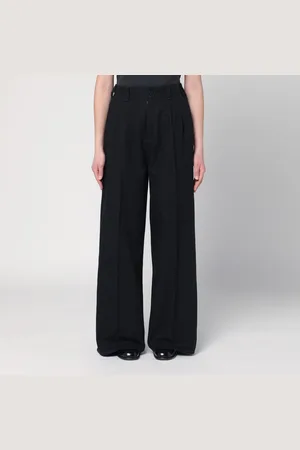 Maison Margiela Pantalone ampio nero in cotone e lana