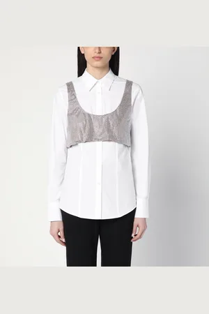 GIUSEPPE DI MORABITO Camicia bianca con top con strass