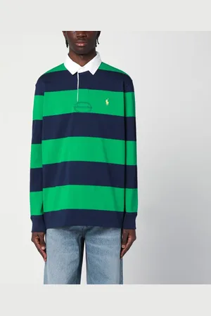 Ralph Lauren Polo a righe blu navy/verde brillante in cotone