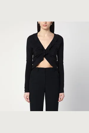 Saint Laurent Blusa a balze nera in seta