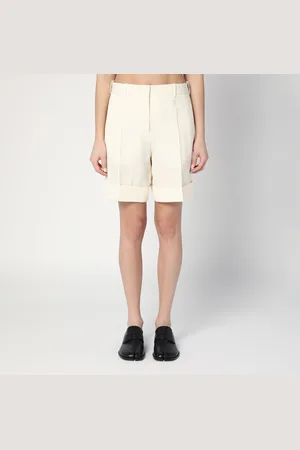 Jil Sander Bermuda avorio in misto seta
