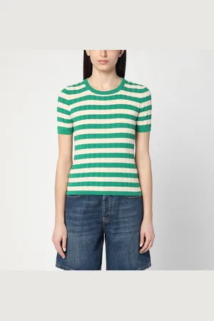 Roberto Collina Maglia a righe /avorio in cotone
