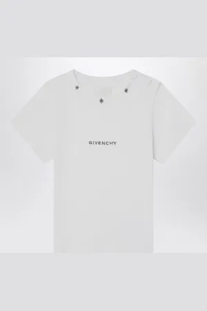Givenchy T-shirt bianca in cotone con ricamo logo