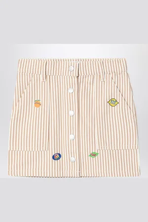 Kenzo Mini gonna a righine bianca/sabbia
