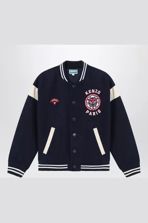Kenzo Bomber blu navy in misto lana