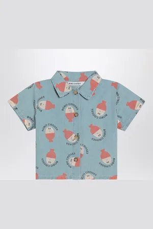 Bobo Choses Camicia azzurra Morning Egg in denim