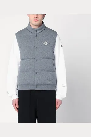 Moncler Gilet imbottito grigio con logo