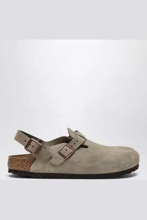 Birkenstock Ciabatta Tokio color tortora in pelle scamosciata