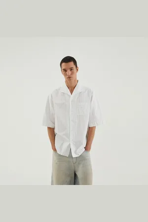 1989 STUDIO Camicia da bowling bianca a righe