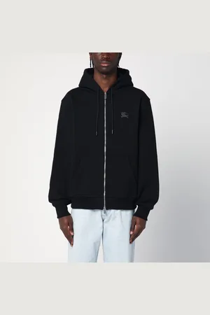 Burberry Felpa con zip nera in cotone