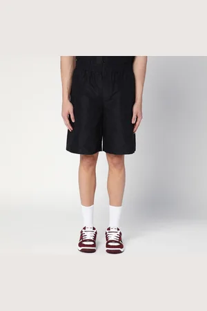 Gucci Short nero in misto seta con GG