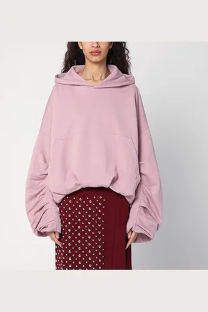 DRIES VAN NOTEN Felpa oversize drappeggiata rosa