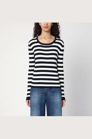 Roberto Collina Maglia a righe blu navy/écru in cotone