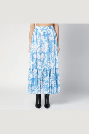 Etro Gonna con stampa Paisley bianca/azzurra
