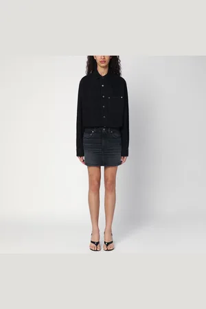 haikure Mini abito Tamu nero slavato in denim