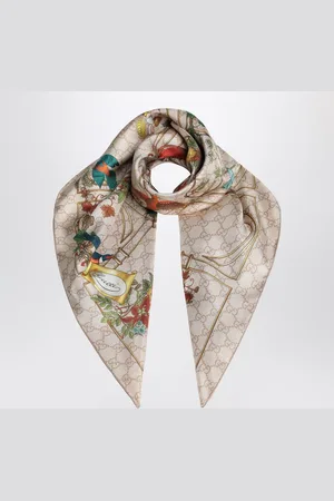 Gucci Foulard in seta con stampa Flora