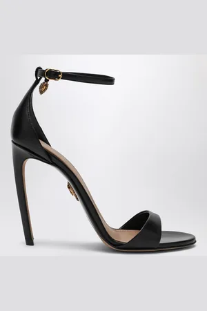 Dolce & Gabbana Sandali Devotion neri in pelle lucida