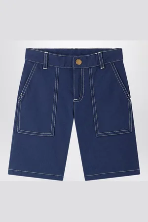 BONPOINT Short Elzo blu in cotone organico