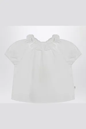 TEDDY & MINOU Blusa con volant bianca in cotone