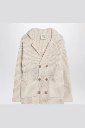 DOUUOD Cardigan Triciclo avorio in cotone