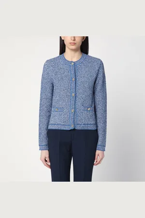 Gucci Cardigan celeste in misto cotone