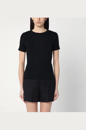 Loulou Studio T-shirt nera a costine