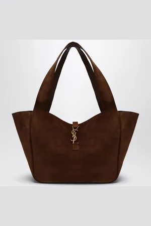 Saint Laurent Tote bag Bea color caramel in pelle scamosciata