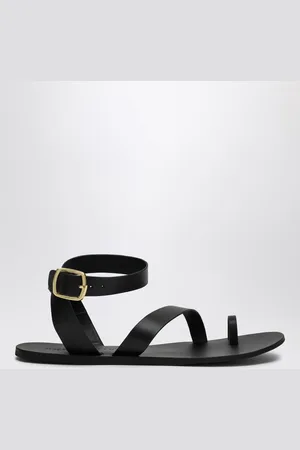 MANEBI Sandali stile gladiatore neri in pelle