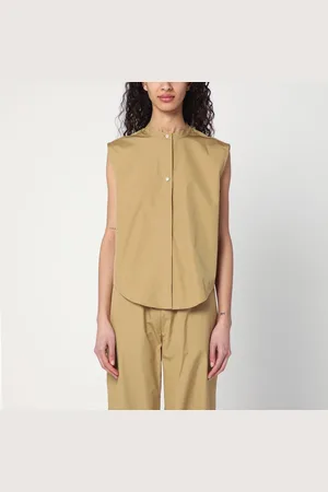 Loulou Studio Camicia smanicata color sabbia