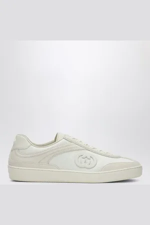 Gucci Sneaker con incrocio GG in pelle e mesh bianca