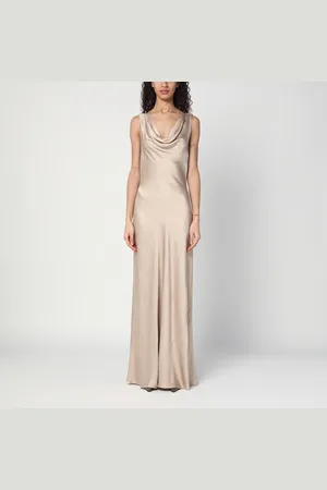 By Malina Abito Leah color champagne in raso