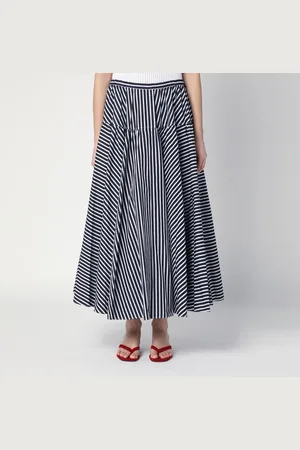 Patou Gonna ampia a righe blu navy/bianca