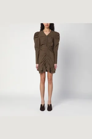 Isabel Marant Mini abito Briali con zip kaki