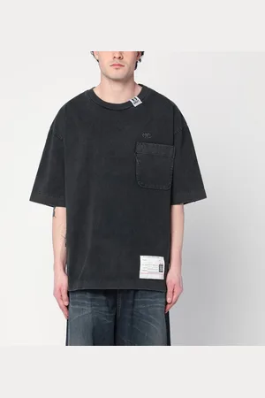 Maison Mihara Yasuhiro T-shirt nera slavata con usure